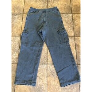 Orvis Cargo Fleece Jogger Pants Men M Sweatpants Lounge Athleisure Wide Leg Gym